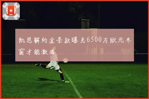 凯恩解约金条款曝光6500万欧元冬窗才能激活